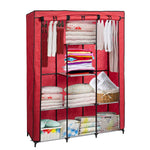 Bosonshop Portable Clothes Closet Non-Woven Fabric Free, Red