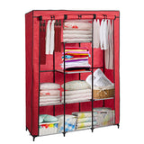 Bosonshop Portable Clothes Closet Non-Woven Fabric Free, Red