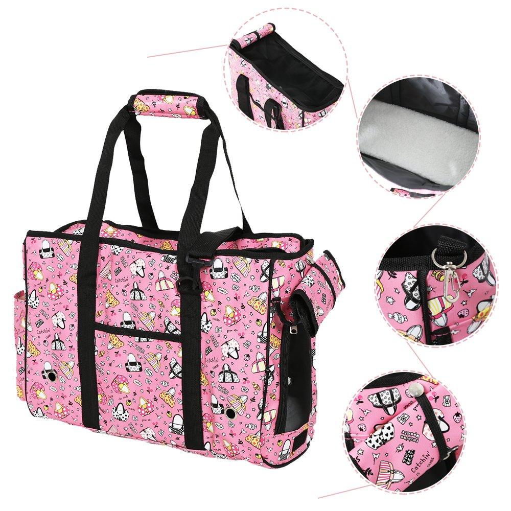 Bosonshop Pet Carrier Shoulder Bag Handbag for Pets, Pink