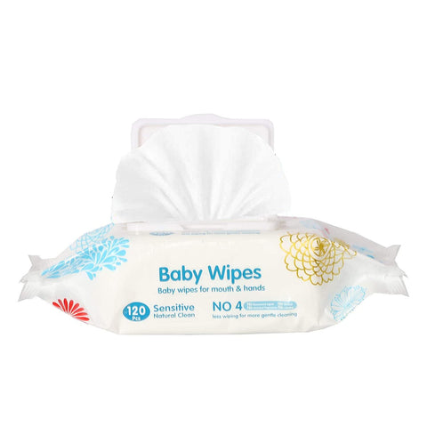 Baby Wipes Baby Wet Tissue Soft Cleaning Wipes Natural Wet Wipes, 6 Packs, 720 Wipes(1pc, 120 wipes) - Bosonshop