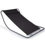 Lounge Chair for Outside, Patio Rocking Chaise w/ Detachable Pillow for Camping