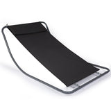 Lounge Chair for Outside, Patio Rocking Chaise w/ Detachable Pillow for Camping