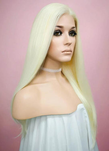 Straight Light Blonde Lace Front Synthetic Wig - Bosonshop