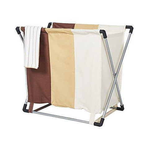 Bosonshop Clothes Basket Floding Laundry Hamper with X-Frame for Apartment Home College Use