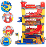 Super Parking Garage Playset Includes 6 Cars for Toddlers