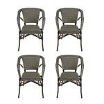 Bosonshop Indoor Outdoor Use Garden Lawn Backyard Bistro Cafe Stack Chair,All Weather Resistant
