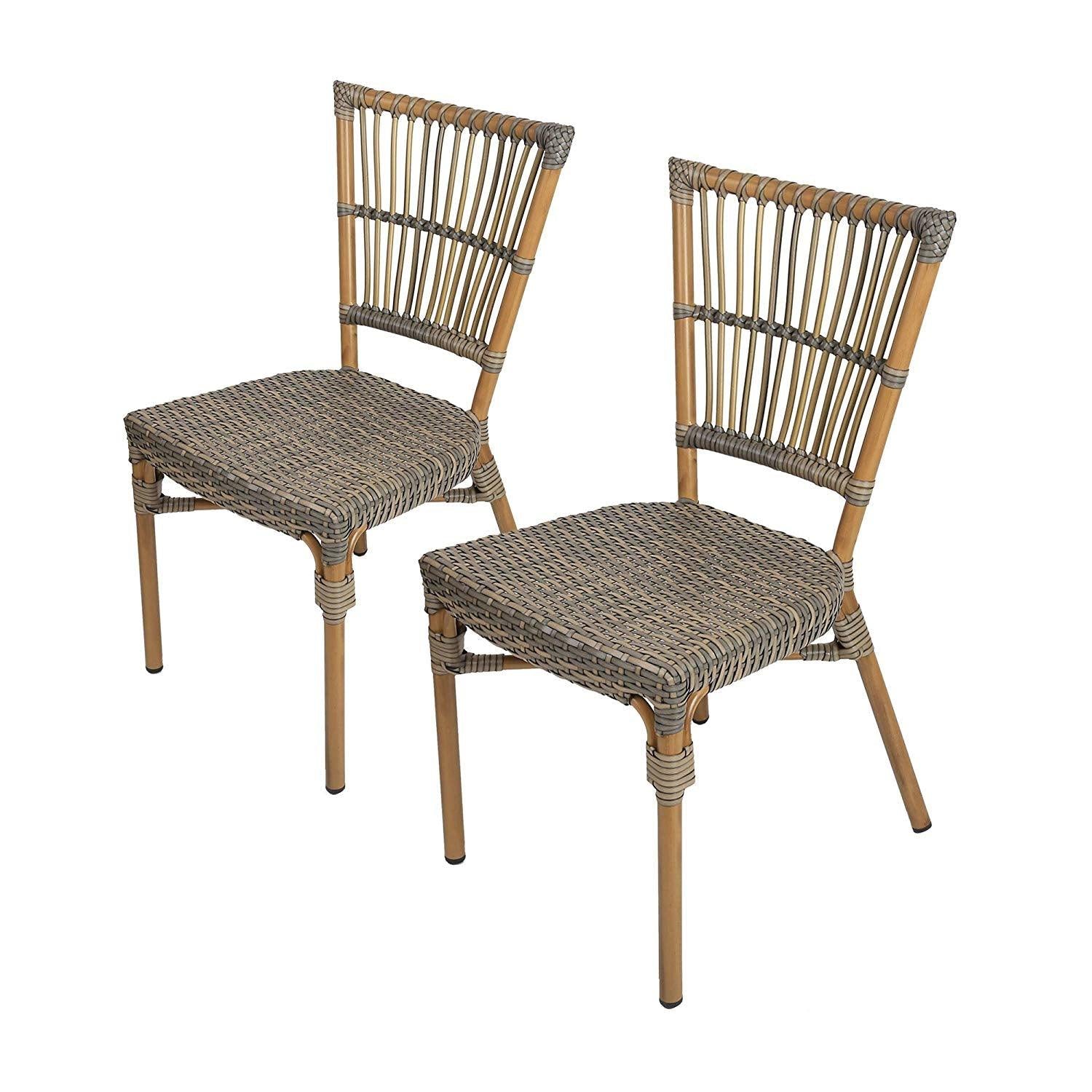 Bosonshop Indoor Outdoor Use Garden Lawn Backyard Bistro Cafe Stack Chair,All Weather Resistant