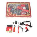 Bosonshop Fireman Costume Fire Chief Dress Up Pretend Role Play Kit Set with Rescue Tools