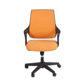 Bosonshop Mid Back Swivel Chair Swivel Office Desk Chair with Arm Office and Computer Chair,Orange and Black