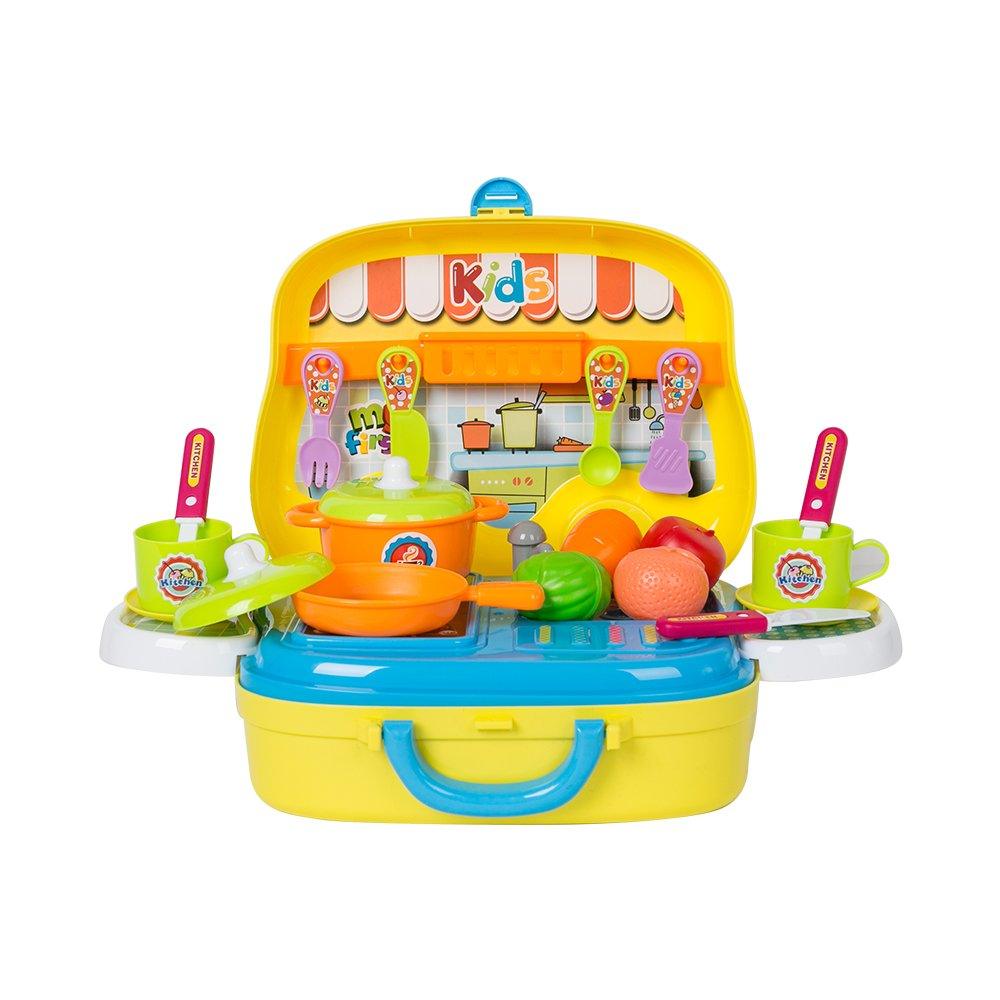 Bosonshop Pretend Play Cooking Food Plastic Kitchen Play Set