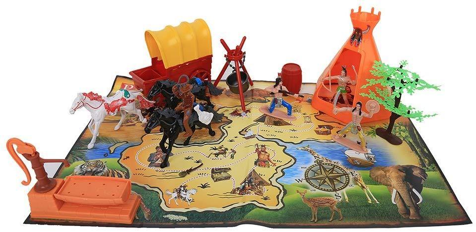 Wild West Cowboy and Indian Pretend Playset Toy - Bosonshop