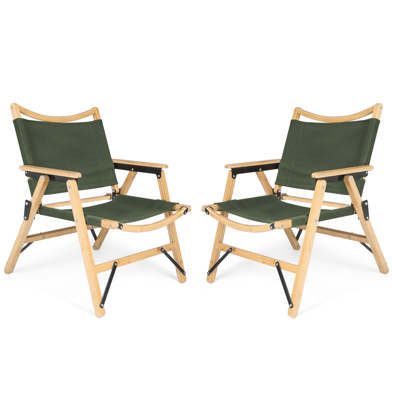 (Out of Stock) 2 Pack Foldable Portable Wooden Camping Chair for Adults Outdoor Leisure Chair with Storage Bag