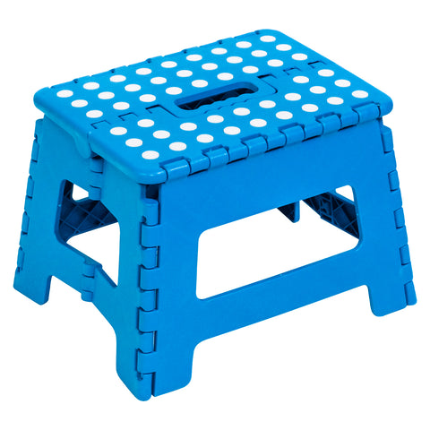 2 Packs Non-Slip Foldable Step Stool with Handle, Blue