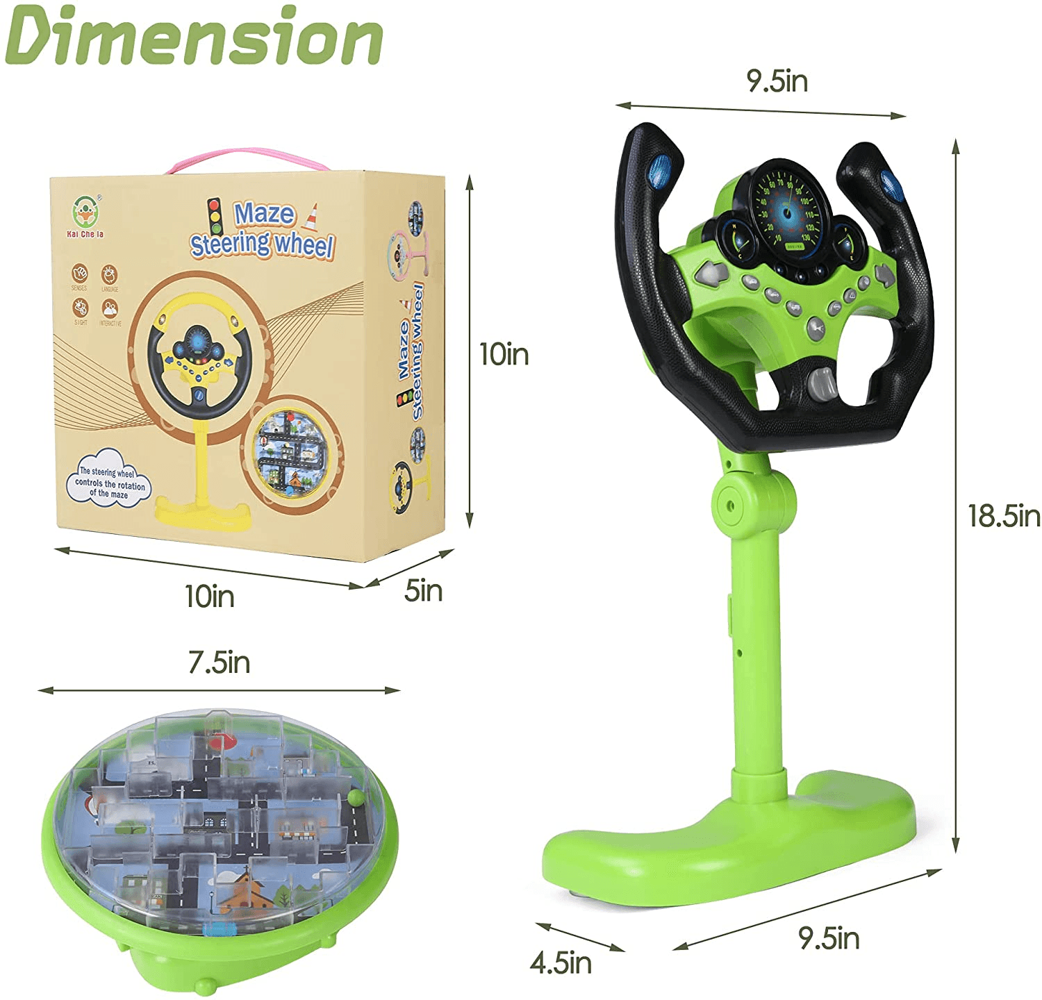 Toddlers Steering Wheel Pretend Play Maze Toys Driving Car w/Sounds