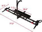 Hitch-Mounted Motorcycle Carrier Hitch Rack Hauler Trailer with Loading Ramp and Anti-Tilt Locking Device 500lb Capacity - Bosonshop