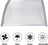 Clear 39.5 x 38 Inch Door Entry Awning Porch Window Outdoor Patio Sun Shade Shelter Polycarbonate Cover Waterproof & UV-Proof Suitable - Bosonshop