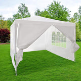 10' x 10' x 8.2' Folding Screened Sun Shelter Canopy Tent with Mesh Sidewalls - White - Bosonshop