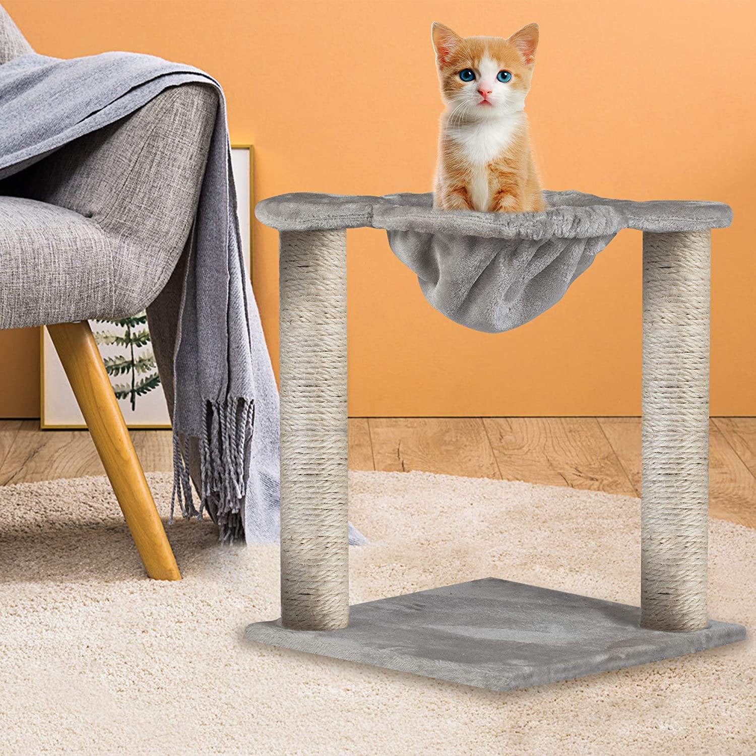 Large Cat Tree Cat Scratching Cat Climber with Condo Cat Tower Furniture and Hammock, Sisal-Covered - Bosonshop