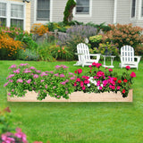 7.5 Feet Raised Garden Bed Wooden Planter Box 2 Separate Planting Space, 22"x 9"x 90" - Bosonshop