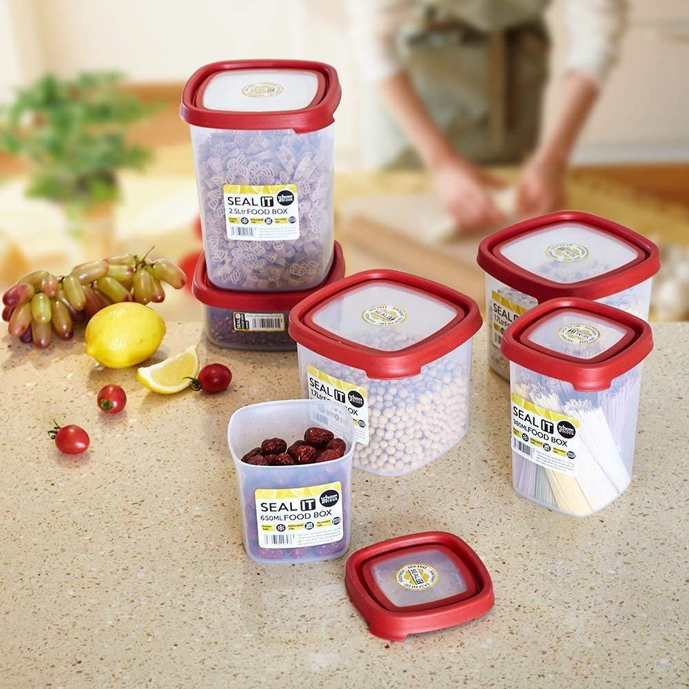 Bosonshop  12 Piece Food Storage Container Set with Easy Locking Lids,BPA Free and 100% Leak Proof, Plastic