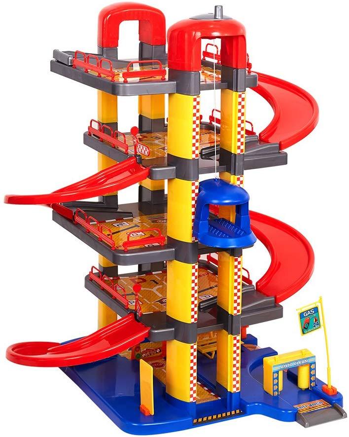 (Out of Stock) Super Parking Garage Playset Includes 6 Cars for Toddlers