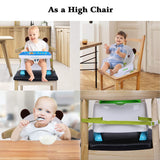 Toddler Health Care Booster Seat for Dining Table Baby Folding Portable Travel High Chair with Tray and Activity Center and Wheels and Soft Cushion - Bosonshop