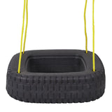 Bosonshop Kids Classic Tire Swing, 2 Kids Outdoor Garden Backyard Patio Swing Set, Tree Swing Play Set Black