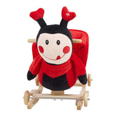 Bosonshop Stuffed Animal Rocker Children Rocking Horse Wooden& Plush Rocking red Ladybug