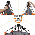 2 Person Camping Instant Pop-up Tent, Sun Shelter Waterproof Double Layer 4 Seasons Lightweight Tent for Hiking, Fishing, Beach - Bosonshop