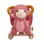 Bosonshop Stuffed Animal Rocker Wooden & Plush Rocking Horse Chair for Toddlers