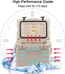 Portable Coolers, Keep Ice Up to 5 Days, Rotomolded Insulation Ice Chest for Camping, Fishing, Hunting, BBQs & Outdoor Activities, 25QT - Bosonshop