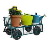 Utility  Garden Cart Heavy Duty Wagon w/ Pneumatic Tires Removable Sides