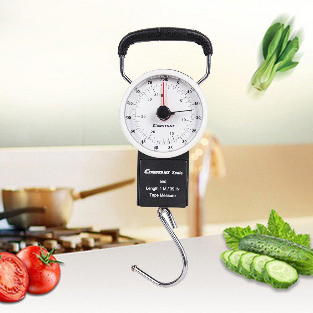 Bosonshop 32kg Portable Hand held Luggage Scales with Measure Tape