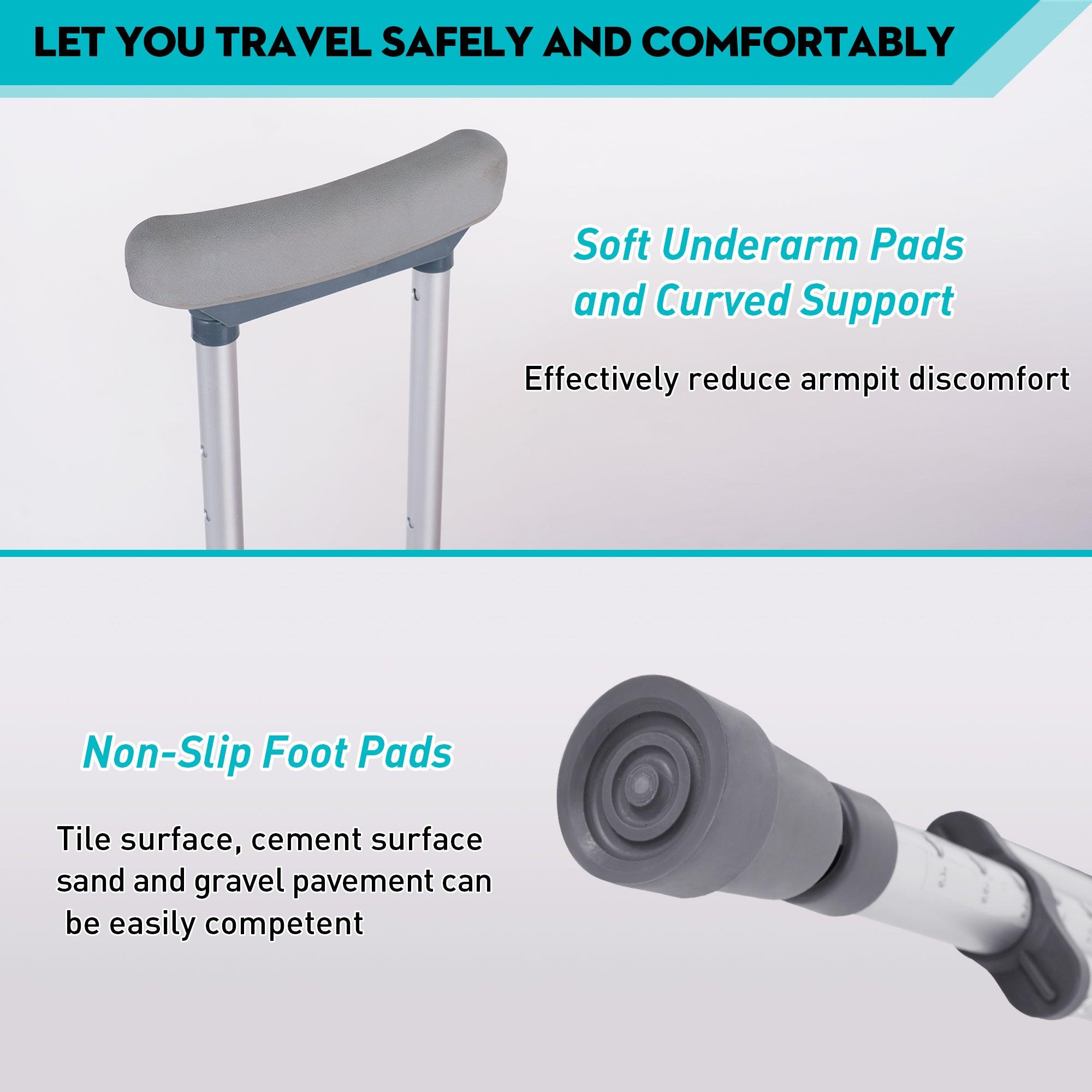 Folding Underarm Crutches Aluminum Frame