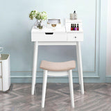 Vanity Table Set with Flip Mirror Desk Furniture Stool - Bosonshop