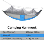 Camping Hammock with Net Mosquito Lightweight Nylon Fabric Travel Hammock for Men Women Kids - Bosonshop