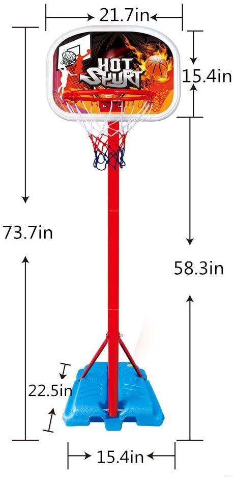 Kids Basketball Hoop Stand Set Adjustable Height with Ball & Net Play Sport Games - Bosonshop