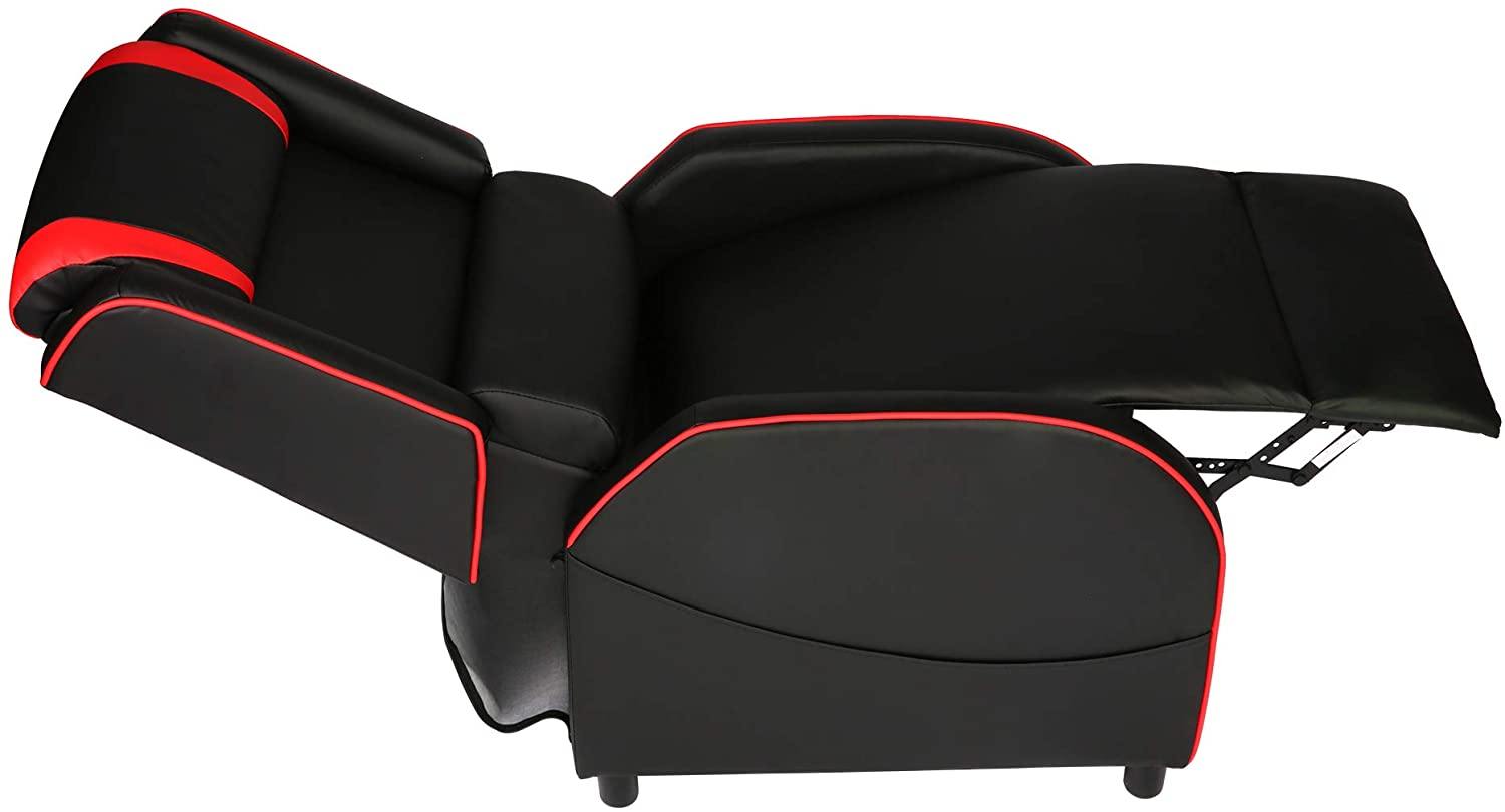 Racing Recliner Chair PU Leather Single Sofa Adjustable Gaming Style Seating Recliner Sofa Living Room Recliner, Red - Bosonshop