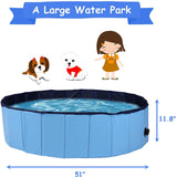 Foldable Dog Pet Swimming Pool Slip-Resistant PVC Kiddie Pool Collapsible Bathing Tub for Dogs and Cats - Bosonshop