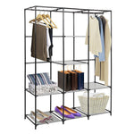 Bosonshop Portable Clothes Closet Non-Woven Fabric Free, Gray