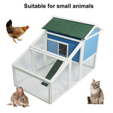 Bosonshop Bunny Hen Cage House Large Chicken Coop, Wooden Pet Home for Small Animals with Run Nest