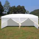 Outdoor Canopy Tent 10 x 19.7ft Patio Sun Shade with Mosquito Netting and Carry Bag for Wedding Party(White) - Bosonshop