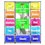 Bosonshop 59" Clothes Closet Portable Storage Organizer with Hanging Rod, Nonwoven Fabric, 12 Storage Shelves-Red