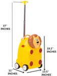 Toddler Suitcase, Kids Hard Case Shell Rolling Carry On Luggage with Blocks, Lion - Bosonshop