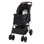 Bosonshop Folding Pet Stroller with 360 Rotating Front Wheel, Black