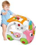 3 in 1 Sit to Stand Learning Walker Baby Push Car Activity Walker with Remote Control and Music and Lights for Kids (Pink) - Bosonshop