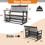 2 Person Swing Glider Chair, Wooden Garden Patio Rocking Seating Bench for Outside