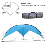 Bosonshop Outdoor Camping Tents, Sun Awning Waterproof, Large Triangle Shade, Blue