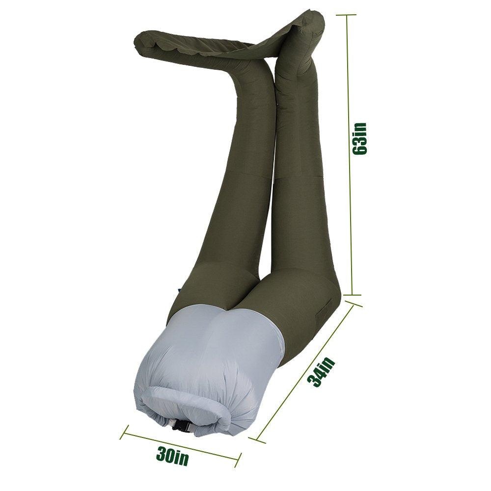 Bosonshop Adjustable Backrest Air Bed Sofa with Carry Bag Perfect for Camping, Army Green