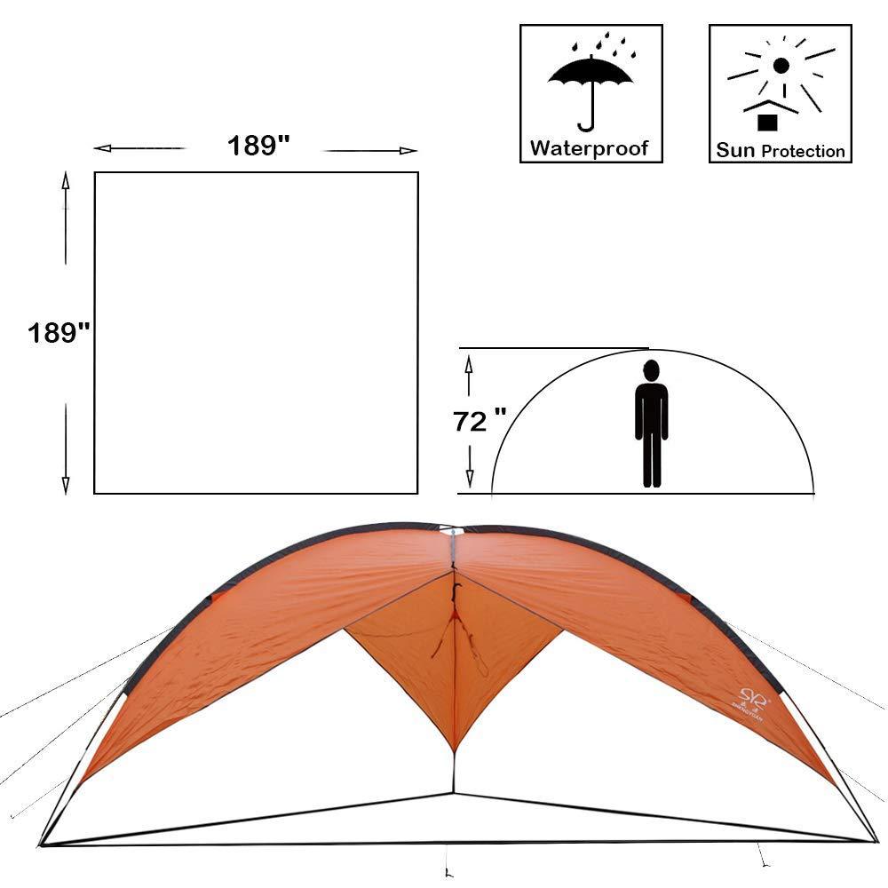 Bosonshop Large Canopy Tent Anti-UV Sun Shelter, Easy Setup, Orange